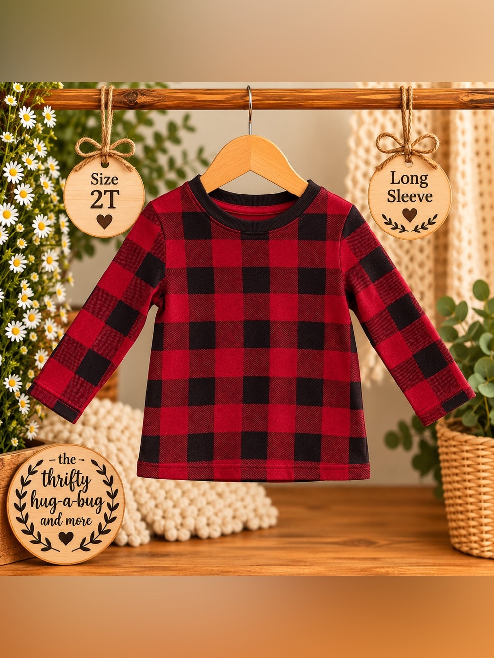 NWT Toddler Buffalo Plaid Long Sleeve Shirt 2T | Red & Black❤️